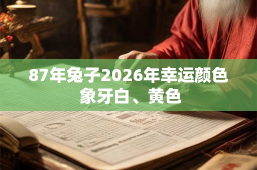 87年兔子2026年幸运颜色 象牙白、黄色