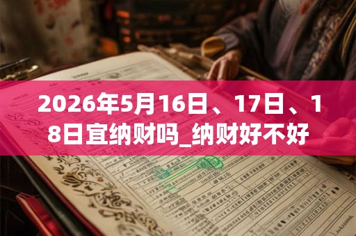 2026年5月16日、17日、18日宜纳财吗_纳财好不好 2026年5月16日、17日、18日宜纳财吗_纳财好不好