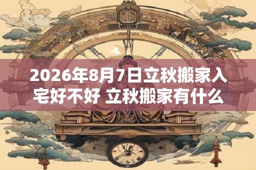 2026年8月7日立秋搬家入宅好不好 立秋搬家有什么禁忌
