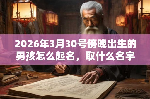 2026年3月30号傍晚出生的男孩怎么起名，取什么名字吉祥？