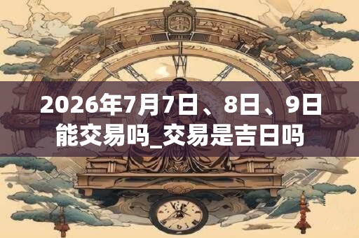 2026年7月7日、8日、9日能交易吗_交易是吉日吗