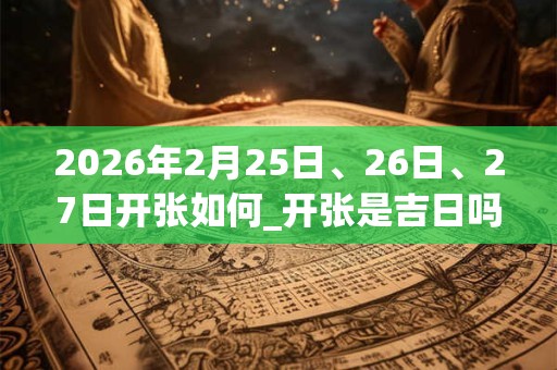 2026年2月25日、26日、27日开张如何_开张是吉日吗