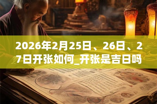 2026年2月25日、26日、27日开张如何_开张是吉日吗