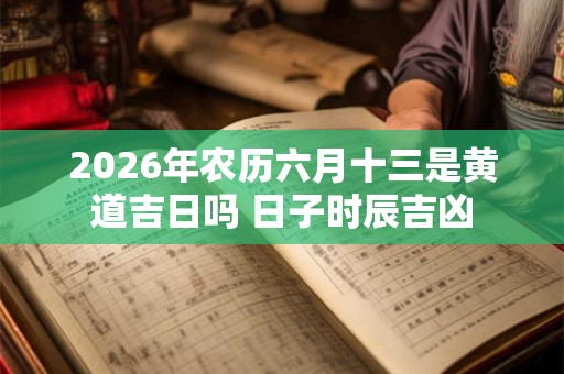 2026年农历六月十三是黄道吉日吗 日子时辰吉凶