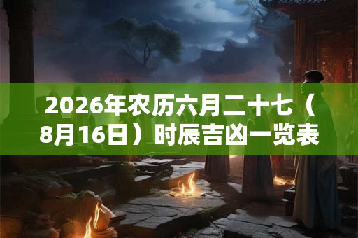2026年农历六月二十七(8月16日)时辰吉凶一览表! 2026年农历六月二十七(8月16日)时辰吉凶一览表!