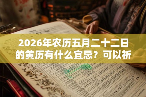2026年农历五月二十二日的黄历有什么宜忌？可以祈福吗？