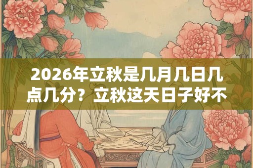2026年立秋是几月几日几点几分？立秋这天日子好不好？