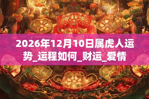 2026年12月10日属虎人运势_运程如何_财运_爱情 2026年12月10日属虎人运势_运程如何_财运_爱情