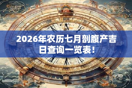 2026年农历七月剖腹产吉日查询一览表！