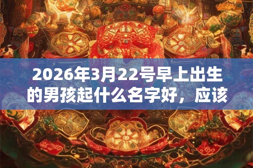 2026年3月22号早上出生的男孩起什么名字好，应该取名字比较适合？