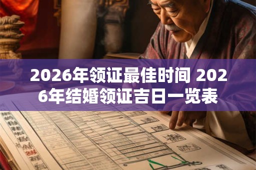 2026年领证最佳时间 2026年结婚领证吉日一览表 2026年领证最佳时间 2026年结婚领证吉日一览表