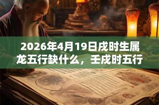 2026年4月19日戌时生属龙五行缺什么,壬戌时五行缺什么 2026年4月19日戌时生属龙五行缺什么,壬戌时五行缺什么