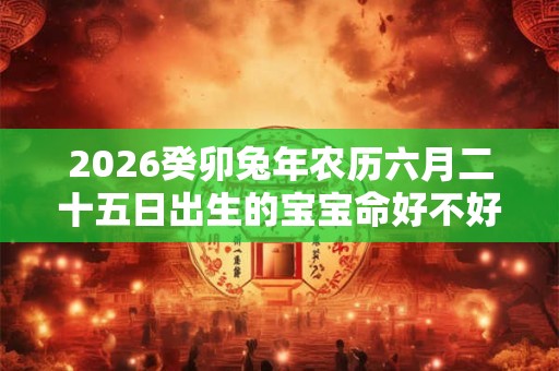 2026癸卯兔年农历六月二十五日出生的宝宝命好不好