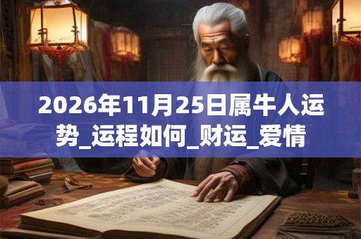 2026年11月25日属牛人运势_运程如何_财运_爱情
