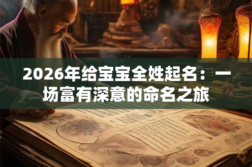 2026年给宝宝全姓起名：一场富有深意的命名之旅