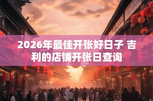 2026年最佳开张好日子 吉利的店铺开张日查询