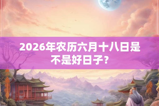2026年农历六月十八日是不是好日子？