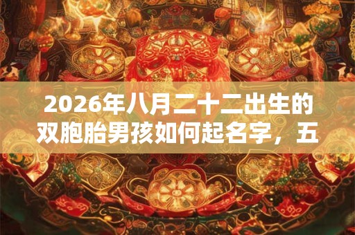 2026年八月二十二出生的双胞胎男孩如何起名字，五行属什么？
