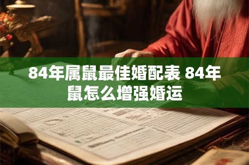 84年属鼠最佳婚配表 84年鼠怎么增强婚运