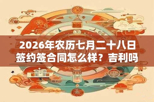 2026年农历七月二十八日签约签合同怎么样？吉利吗？