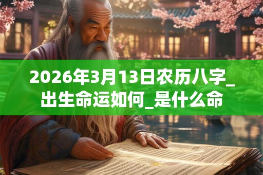 2026年3月13日农历八字_出生命运如何_是什么命