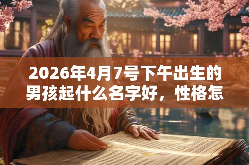 2026年4月7号下午出生的男孩起什么名字好，性格怎么样？