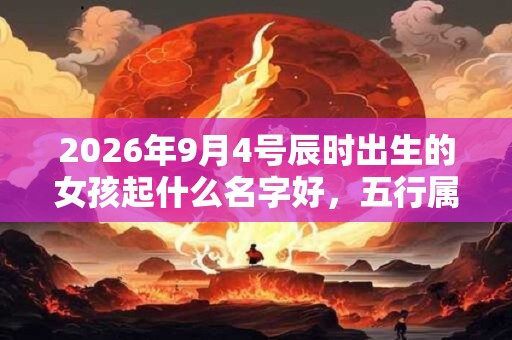 2026年9月4号辰时出生的女孩起什么名字好，五行属什么