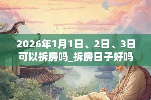 2026年1月1日、2日、3日可以拆房吗_拆房日子好吗 2026年1月1日、2日、3日可以拆房吗_拆房日子好吗
