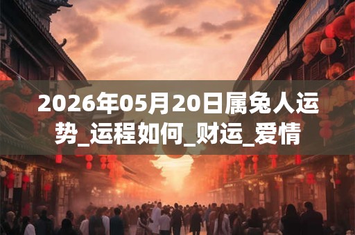 2026年05月20日属兔人运势_运程如何_财运_爱情 2026年05月20日属兔人运势_运程如何_财运_爱情