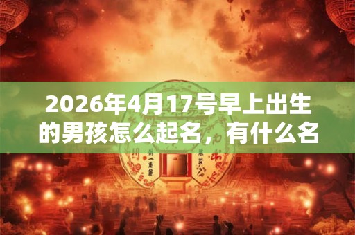 2026年4月17号早上出生的男孩怎么起名,有什么名字推荐? 2026年4月17号早上出生的男孩怎么起名,有什么名字推荐?