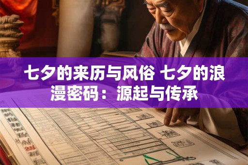 七夕的来历与风俗 七夕的浪漫密码：源起与传承