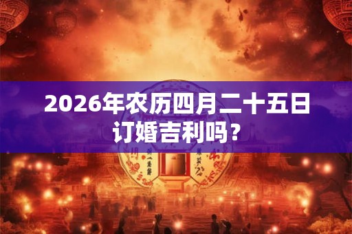 2026年农历四月二十五日订婚吉利吗？