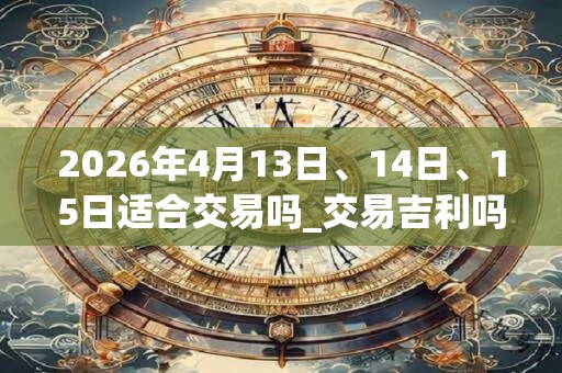 2026年4月13日、14日、15日适合交易吗_交易吉利吗
