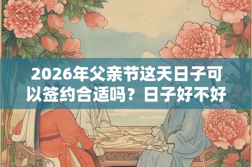 2026年父亲节这天日子可以签约合适吗？日子好不好？
