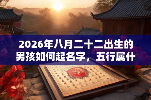 2026年八月二十二出生的男孩如何起名字，五行属什么