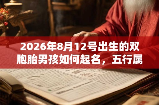 2026年8月12号出生的双胞胎男孩如何起名，五行属什么