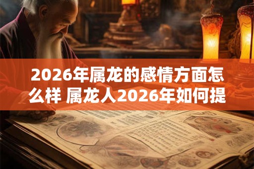 2026年属龙的感情方面怎么样 属龙人2026年如何提升感情运