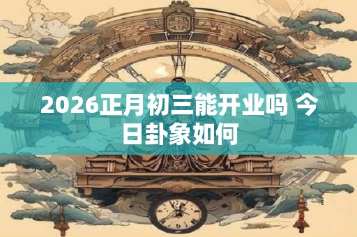 2026正月初三能开业吗 今日卦象如何