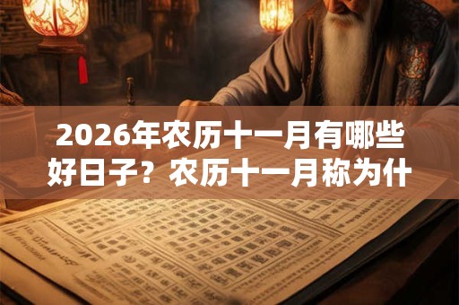 2026年农历十一月有哪些好日子?农历十一月称为什么月? 2026年农历十一月有哪些好日子?农历十一月称为什么月?