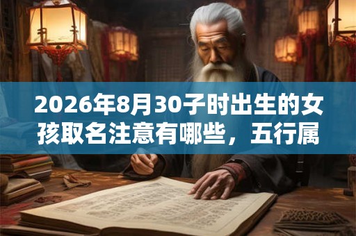 2026年8月30子时出生的女孩取名注意有哪些，五行属什么