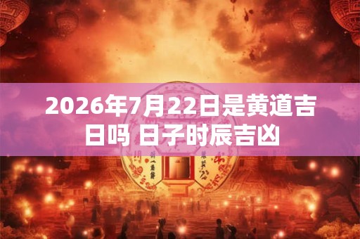 2026年7月22日是黄道吉日吗 日子时辰吉凶 2026年7月22日是黄道吉日吗 日子时辰吉凶