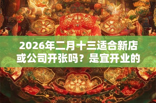 2026年二月十三适合新店或公司开张吗？是宜开业的好日子吗？