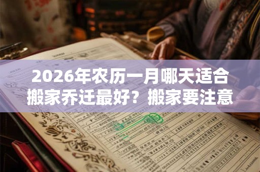 2026年农历一月哪天适合搬家乔迁最好？搬家要注意什么？