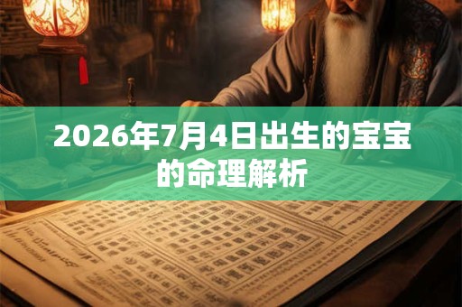 2026年7月4日出生的宝宝的命理解析