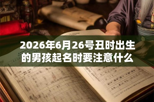 2026年6月26号丑时出生的男孩起名时要注意什么