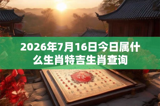 2026年7月16日今日属什么生肖特吉生肖查询