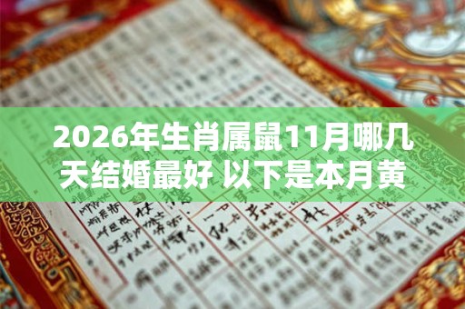 2026年生肖属鼠11月哪几天结婚最好 以下是本月黄道吉日