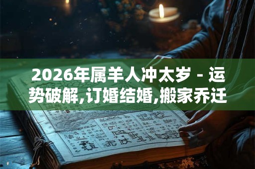 2026年属羊人冲太岁 - 运势破解,订婚结婚,搬家乔迁 2026年属羊人冲太岁 - 运势破解,订婚结婚,搬家乔迁