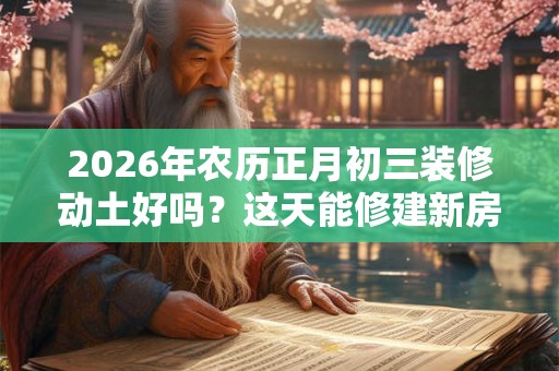 2026年农历正月初三装修动土好吗？这天能修建新房吗