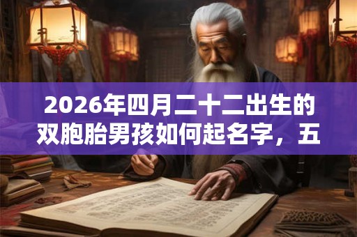 2026年四月二十二出生的双胞胎男孩如何起名字，五行属什么